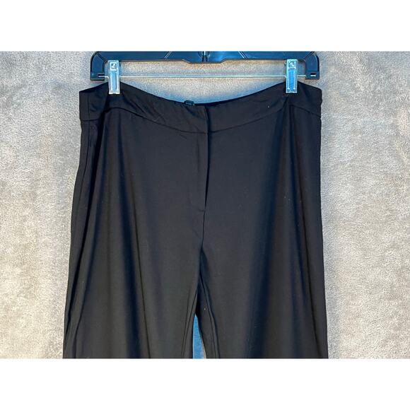 Eileen Fisher Pants Medium Petite Mid Rise Black Career Wear Quiet Luxury - Picture 2 of 5